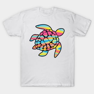 Sea Turtle Plastic Free Save The Sea Colorful Rainbow Turtles T-Shirt